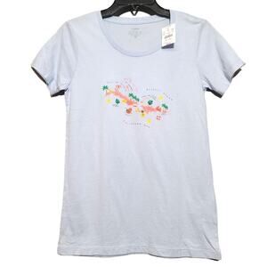 J. Crew Factory Collectors Caribbean Graphic Tee XS Light Purple NWT a0933
